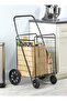 Foldable Shopping Trolley with Wheels, Black, 80kg Max Load - 8