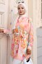 Patterned Hijab Shirt Salmon 701