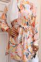 Patterned Hijab Shirt Salmon 703 - 2