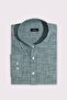 Men's Oversized Large Size Long Sleeve Striped Linen Effect Sports Collar Green Shirt - 2
