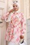 Patterned Hijab Shirt Powder 703