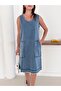 Dress Zero Sleeve Double Kangaroo Pocket Denim Dress - 5