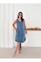 Dress Zero Sleeve Double Kangaroo Pocket Denim Dress