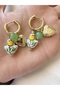 Tulip and Pearl Charmlı Hoop Earrings - 5