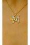 Gold Bee Detail Zircon Stone Letter Necklace - 2