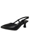 Black Women's Goblet Heeled Stylish Matte Shoes - 2