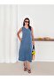 Dress Zero Sleeve Side Pocket Slit Denim Fabric