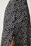 Patterned Slit Viscose Skirt Lub0137 Black - 5