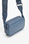 Women's Leather Single Zipper Closure Strap Brand Text Patterned Blue-Grey Shoulder Bag Ew 000537   Af12036-M8128 - 4