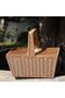FFD Rattan Picnic Basket with Double Lids - Elegant Wicker Woven Hamper for Outdoor Camping - 6