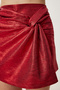 Knotted Glitter Mini Shorts Skirt Lwf0043 Bordo - 5