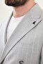 Striped Slim Fit Wide Collar Double Breasted Men's Suit Gray - 45403.25Y - 2