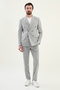 Striped Slim Fit Wide Collar Double Breasted Men's Suit Gray - 45403.25Y - 3