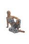 Blue White Zebra Print Pants for Women - Crop Set - 3