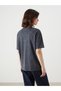 Lcw Vision Anthracite Crew Neck Heart Embroidery Oversize Women's T-Shirt S5Rd91Z8Nvy25 - 4