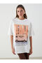 Crew Neck Roman Printed Oversize Women's T-Shirt