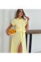 Button Closure Belted Midi Dress - 3