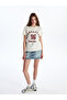 Xside Beige Crew Neck New York Printed Women's T-Shirt - 2
