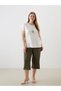 Lcwaikiki Classic Ecru Crew Neck Floral Women's T-Shirt