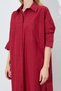Burgundy Loose Fit Double Pocket Shirt Dress - Ek100283067 - 6