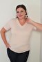 Women's V-Neck Lycra Plus Size Blouse - 2