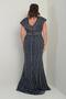 Women's Front Back V-Neck Stone Printed Lined Plus Size Fish Dress - 4