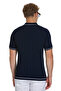 Navy Blue Regular Fit Polo Neck Rayon T-Shirt - 5