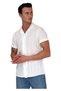 White Natural Linen Self Striped Hawaiian Oversize Relaxed Fit Short Sleeve Loose Shirt - 4
