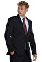 Navy Blue Slim Fit Pointed Collar Classic Suit - 5