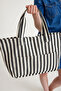 Premium Cotton Woven Women's Colorful Striped Beach Bag / Shoulder Bag