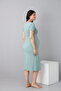 Short Sleeve Maternity Nightgown with Lace Detail Suitable for Breastfeeding - 2