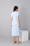 Short Sleeve Maternity Nightgown with Lace Detail Suitable for Breastfeeding - 2