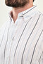 Striped Slim Fit Linen Men's Shirt White-Blue - 27078.25Y - 2