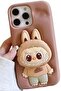 (2pCombo)-3D Cartoon Bunny Case, Soft Silicone Back Cover 13 pro, Black and Brown - 3