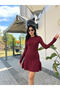 Long Sleeve Crew Neck Mini Knitwear Dress