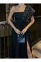 One Shoulder Evening Dress 583155 Black - 2