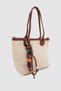 Osyna Colorful Wooden Charm Detailed Cross Strap Straw Hand, Arm and Shoulder Bag Brown - 2
