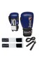 Grand Boxing Gloves Blue Elastic Boxing Bandage and Jump Rope Kick Boxing Set