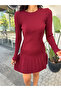 Long Sleeve Crew Neck Mini Knitwear Dress - 4