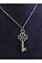 Key Model Flower Design Embroidered Love Bondage Symbol Luck Themed Key Steel Pendant