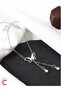 Stainless Titanium Steel Butterfly Crystal Silver Chain Anklet - Sea Beach Foot Jewelry Bracelet - 2
