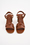 100% Handmade Genuine Leather Tan Women's Heeled Sandals - Rp2116 - 3