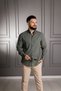 Interview Carina Button Collar Dark Green Linen Shirt
