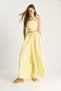 Women's Yellow Back Detailed Halter Neck Blouse Skirt Trouser Suit 5007 60283495 - 5