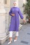 Summer Long Cotton Tunic Purple Hm2109 - 8