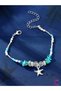Bohemian Handmade Natural Stone Turquoise Beaded Chain Anklet - Summer Holiday Beach Foot Jewelry Bracelet Charm - 2