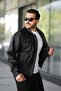 Large Pocket Cover Faux Leather Coat Bl 1758_50391-1 - 2