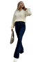 Drank Dark Blue Non-Fading Lycra High Waist Denim Spanish Leg Jeans - 3
