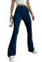 Floa Women's Dark Blue High Waist Stretchy Denim Fabric Flare Jeans - 4