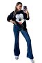 Liyla Dark Blue Colorfast Lycra High Waist Spanish Leg Jeans - 3